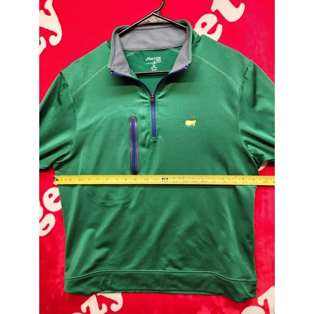 Masters Tech Augusta National 1/4 Zip Pullover Green Golf Jacket Mens Small - Picture 8 of 14
